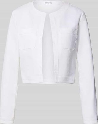 Swing Cropped Jacke mit Brusttaschen in Ecru, Gr&ouml;&szlig;e 32