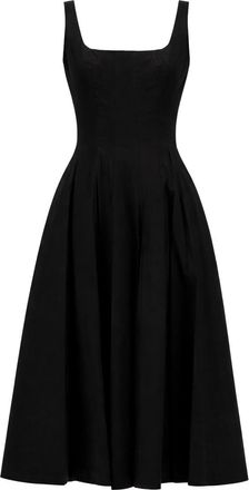 Staud Ellison Viscose-Blend Pleated Midi Dress