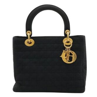 Dior Pre-owned Handbags, female, Black, Size: ONE SIZE Pre-owned Lady Dior Nylon Handbag