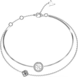Guess Womens UBB04160RHL Ladies 4G Crush Bracelet - Silver - One Size
