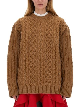 Moschino Textured Cable Knit Oversize Fit Jersey