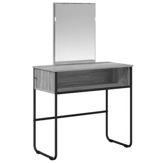 vidaXL Mesa Tocador Sonoma Gris 81 X 40 X 131 Cm Madera De Ingenier&iacute;a Vidaxl