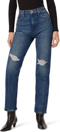 Hudson Jade Ripped High Waist Straight Leg Jeans in Asteroid at Nordstrom Rack, Size 28