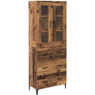 vidaXL Highboard Old Wood 69.5 x 34 x 180 cm Engineered Wood vidaXL