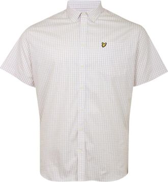 Lyle & Scott Mens Lyle & Scott Short Sleeve Slim Fit Cove Gingham Shirt - White - Size: 38/Regular