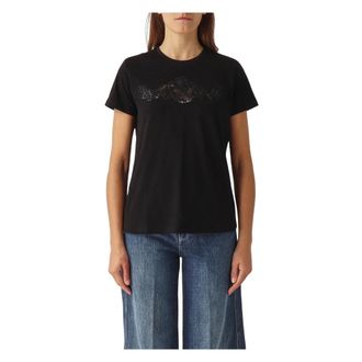 Twinset Dames, Tops, Zwart, Maat: S Katoen