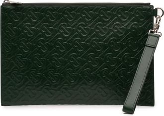 Burberry Pre-owned Burberry Embossed Leather TB Monogram Clutch Ladies F042E2F33QKUA12Q
