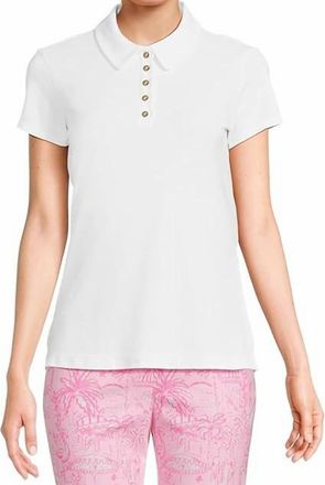Lilly Pulitzer Frida Scallop Polo Upf 50+ In White