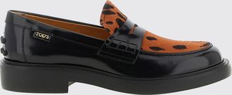 Tod's Mocassini Penny in pelle spazzolata e cavallino con stampa animalier