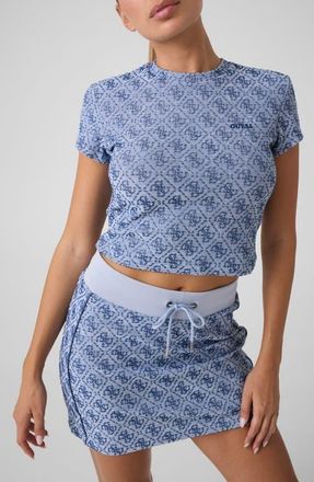 Guess 4G Allover Logo Graphic T-Shirt in Fbi5-Navy at Nordstrom, Size X-Small