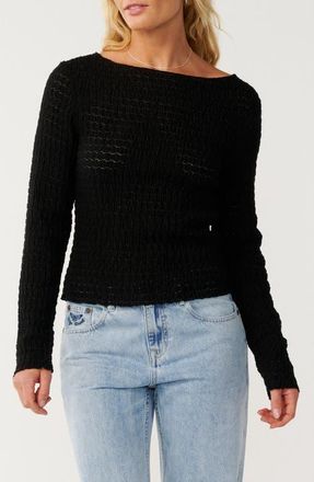 Rip Curl Bossa Nova Texture Long Sleeve Top in Black at Nordstrom, Size Xx-Small