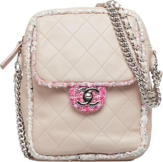 Chanel Pink Elegant Tweed Crossbody Bag