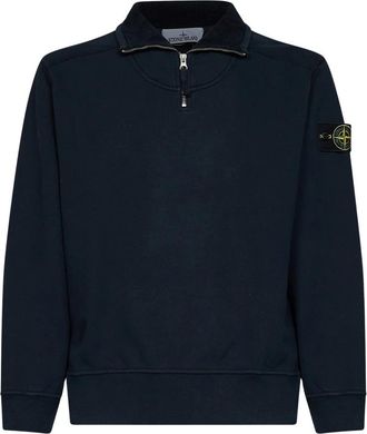 Stone Island Gedeeld Rits Sweatshirt - Heren - Vesten met rits - Blauw - M - Katoen - Hoodies & sweatvesten