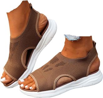 Generic Arch Support Sandals for Women Wide Fit Orthopedic Summer Slides, Sport Open Toe Memory Foam Beach Shoes Washable Casual Walking Sandals