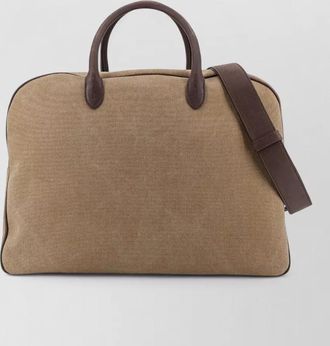 Orciani jones suede travel shoulder briefcase bag