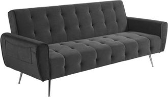 Vente-Unique Vente-unique - Divano letto 3 posti clic clac in velluto Antracite - polani