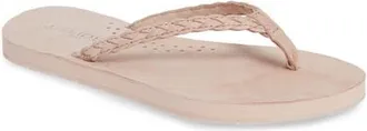 J/Slides Nadia Braided Flip Flop in Pink Leather at Nordstrom, Size 8