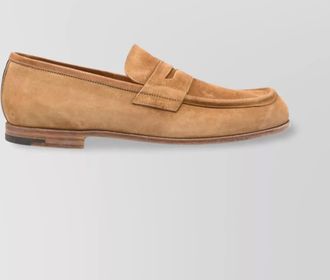 Premiata stacked heel suede texture loafers