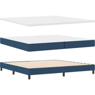 vidaXL Box Spring Bed with Mattress with Mattress Blue 200 x 200 cm vidaXL