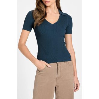 Guess Stella Rib Polo Sweater in Moonlit Night at Nordstrom, Size X-Small