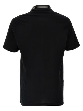 Versace Mens Black Cotton Polo Shirt