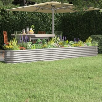 vidaXL Vidaxl - Jardinera Arriate Acero Galvanizado Plata 332x40x36 Cm