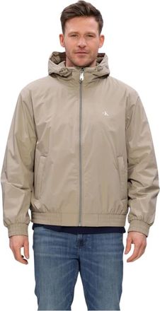 Calvin Klein LS Hooded Ripstop Harrington Jkt - Heren - Zomerjassen - Beige - XL - Polyester - Jassen