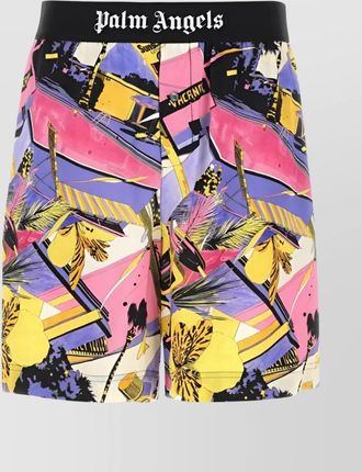 Palm Angels printed viscose bermuda shorts