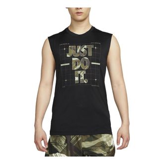 Nike Dri-FIT Mens Camo Sleeveless T-Shirt Black FJ2449-010