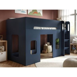 Flair Lino Playhouse Mid Sleeper Bed in Blue | Size: Single