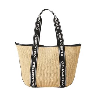 Karl Lagerfeld K/Essential Raffia Bag - female - Karl Lagerfeld - Shopping Bags - Beige - ONE SIZE - Bags