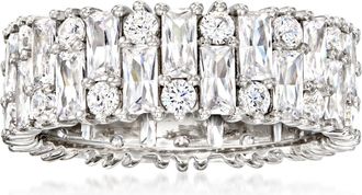 Ross-Simons Baguette and Round CZ Eternity Band in Sterling Silver