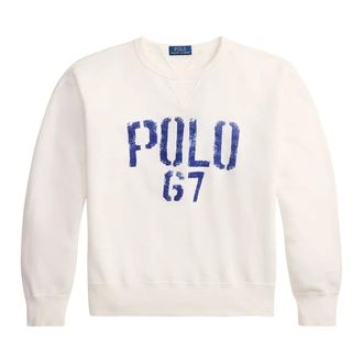 Ralph Lauren Sweatshirts, male, White, Size: XL Vintage Fleece Sweater