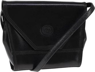 Gucci Pre-owned Leather gucci-bags - Dames - Vintage Schoudertas - Zwart - ONE Size - Leer - Vintage