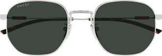 Gucci Sunglasses, unisex, Gray, Size: 52 MM Round Sunglasses