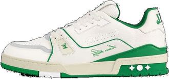 Louis Vuitton LV Trainer Sneakers White Green 1ABFAU