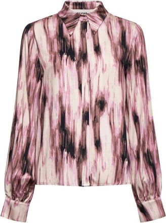 Silvian Heach Gedrukt shirt met klassieke snit - Dames - Blouses - Veelkleurig - 2XS - Denim - Overhemden