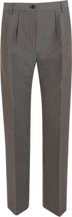 Aspesi striped pleated trousers - Grey