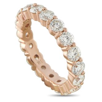 Luxury Bazaar 14K Rose Gold 4.50ct Diamond Eternity Band Ring MF20-070826