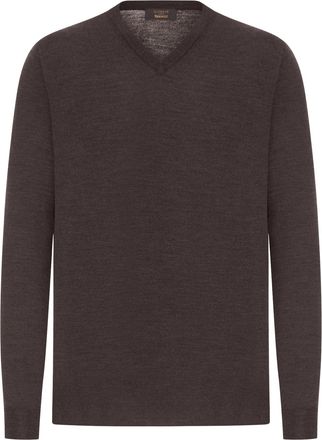 Zanone V-NECK SWEATER IN FINE COMBED WOOL - Zanone - Man