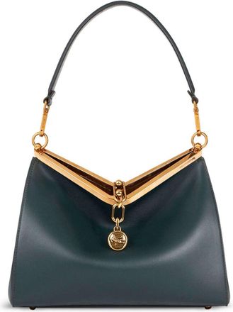 Etro medium Vela leather shoulder bag - women - Leather - One Size - Green