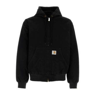 Carhartt Work in Progress Carhartt Wip, Zip-throughs, male, Black, Size: L Black Denim Active Jacket