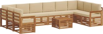 vidaXL Conjunto De Sof&aacute;s De Exterior 11 Uds. Natural Y Beige Vidaxl