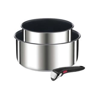 T-fal Juego De 2 Cacerolas De Acero Inoxidable De 16/20 Cm + Asa - L9739202 - Tefal