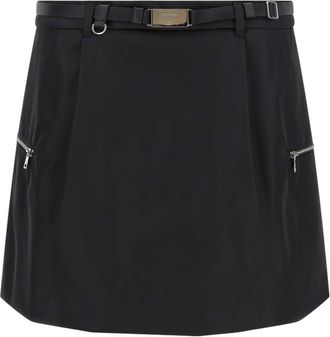 Prada Black Solid Mini Skirt