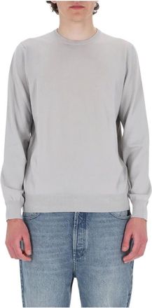 Barba Round-neck Knitwear, male, Gray, Size: XL Round-neck Knitwear