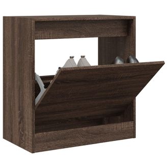 vidaXL Zapatero De Madera De Ingenier&iacute;a Marr&oacute;n Roble 60x34x63,5 Cm Vidaxl