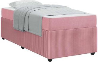 vidaXL Vidaxl - Estructura De Cama Con Colch&oacute;n Rosa 100 X 200 Cm Terciopelo