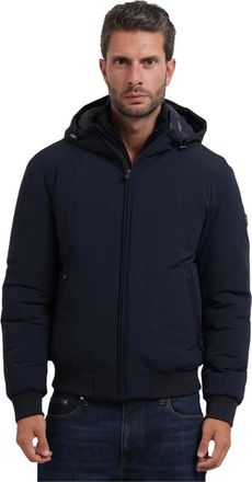 HUGO BOSS Waterafstotende jas met Double B Monogram - Heren - Winterjassen - Blauw - M - Leer - Jassen