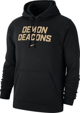 Nike Wake Forest Club Fleece Nike Mens College Pullover Hoodie in Black | M31777WKFU-BLK